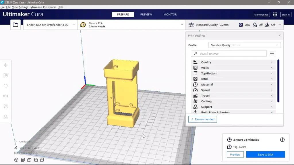 Slicing Case In Cura