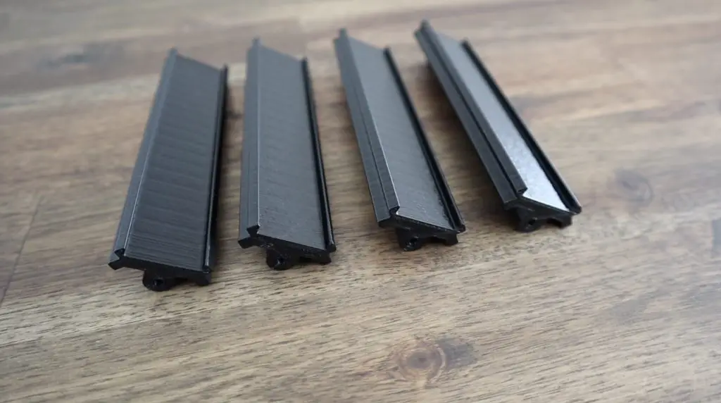 3D Printed Corner Pieces In Black PLA