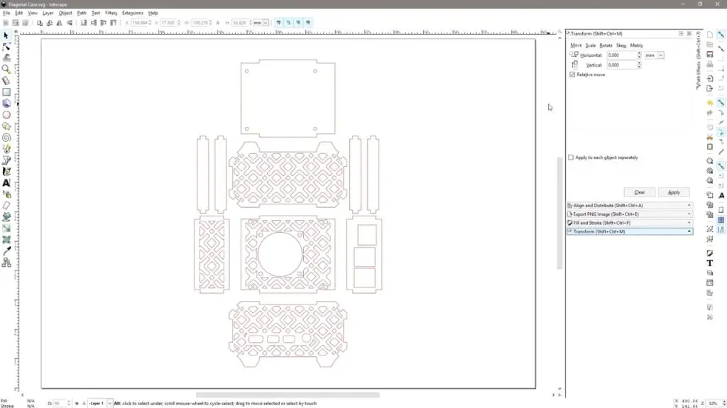 Diagonal Pattern Pi Case Design