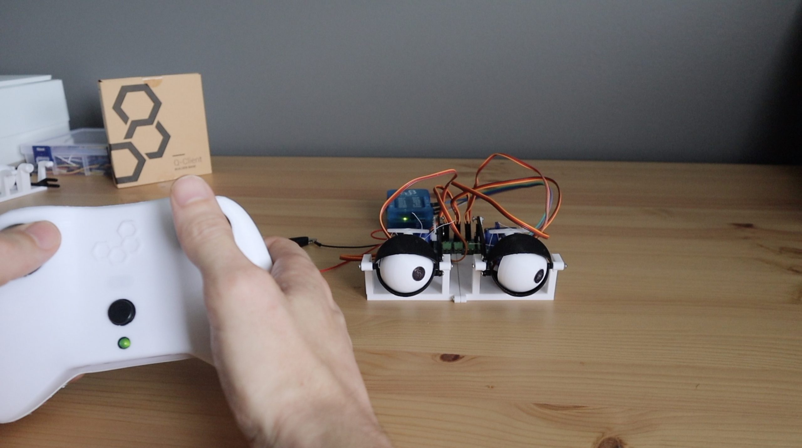 Controlling The Animatronic Eyes With The Wireless Joystick