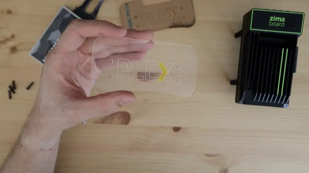 Plex Logo With Protective Film Peeled Off