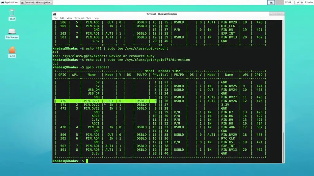 Khadas VIM2 Wrong Pin Set As Output