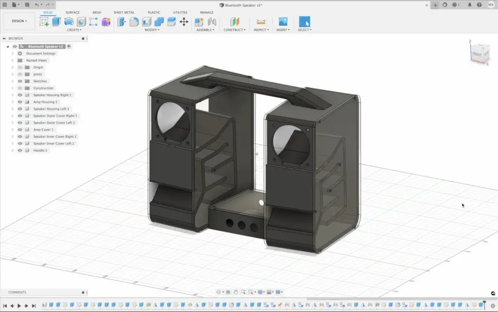 Fusion360 Design of 3D Printable Transmission Line Speaker
