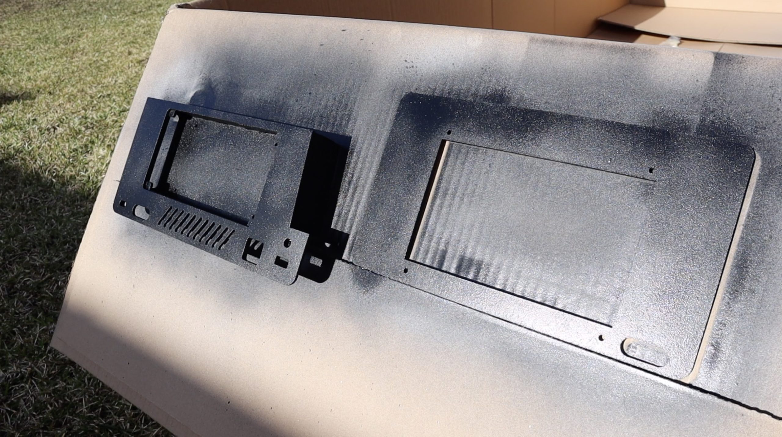 Spraying Components With Black Spray Paint The DIY Life