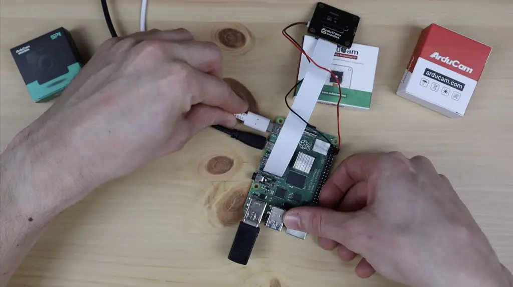 Plugging Cables Into Raspberry Pi 4B