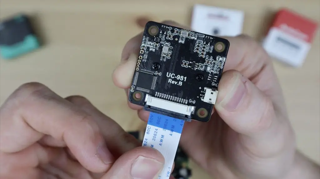 Plugging Ribbon Cable Into ArduCam ToF Camera