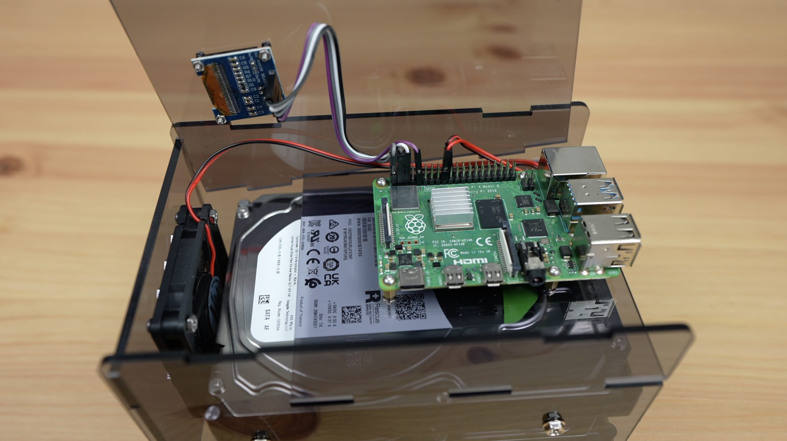 Raspberry Pi Installed In NAS And Display Connected