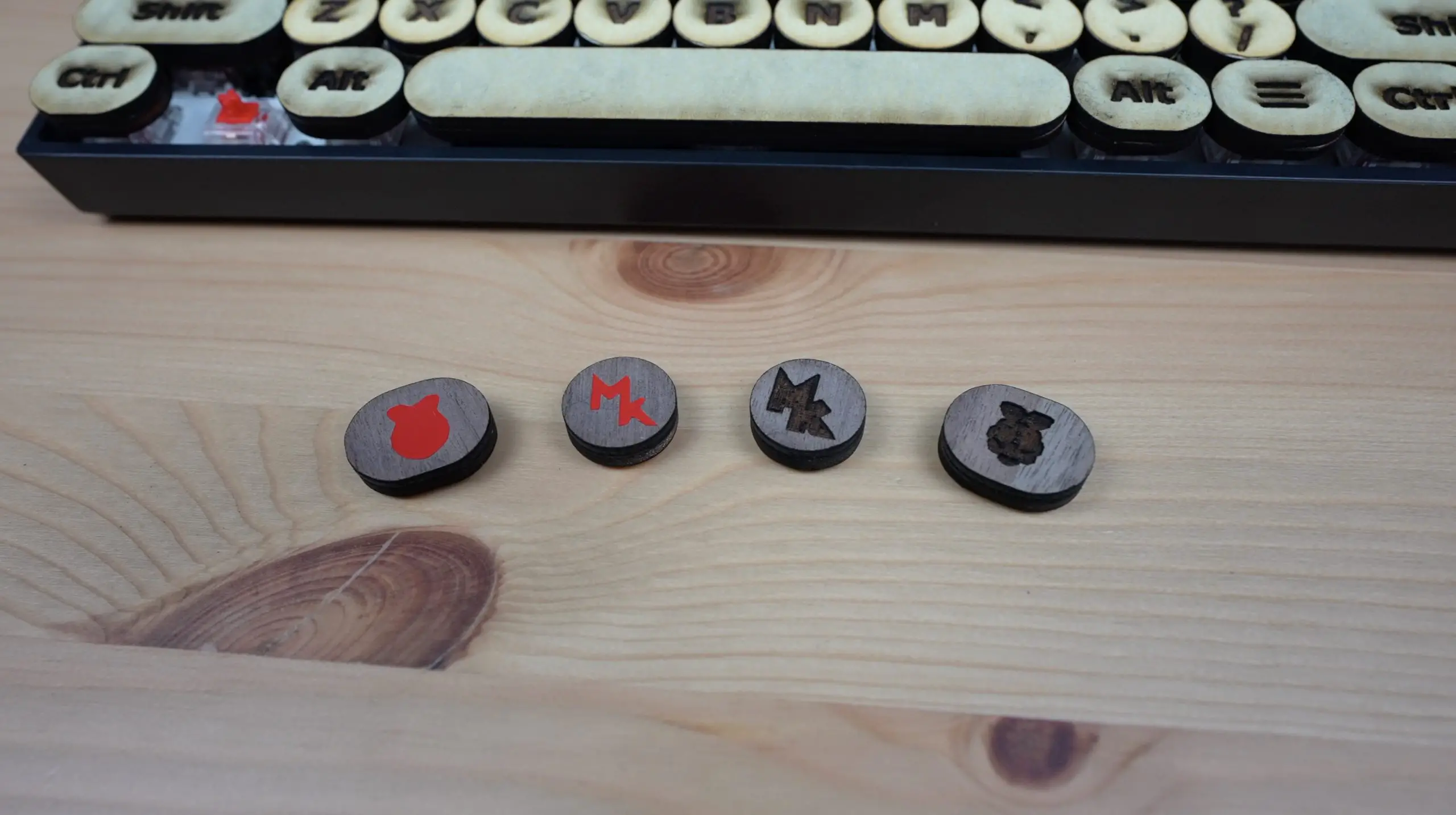 Decals Placed Onto Laser Cut Keycaps