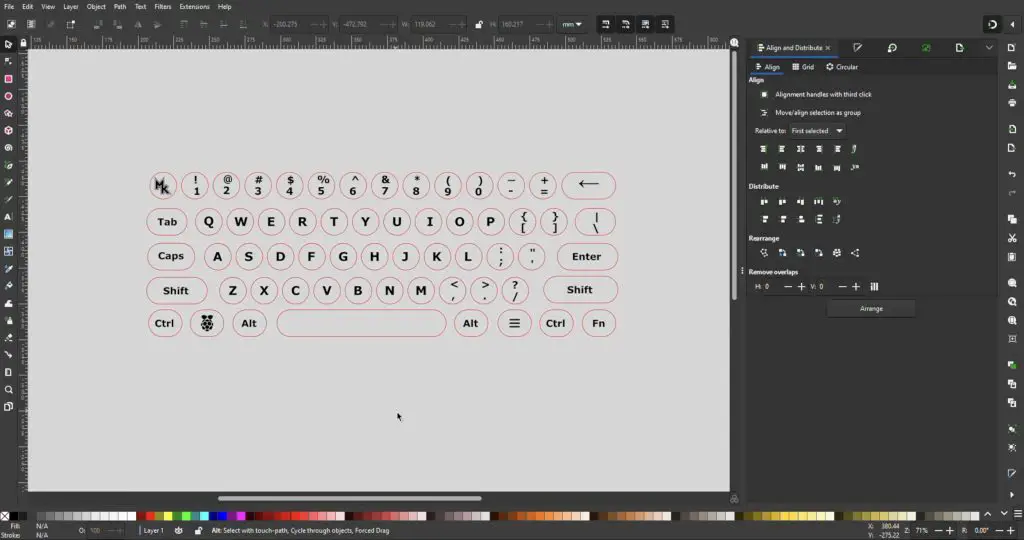 Keyboard Layout Design In Inkscape