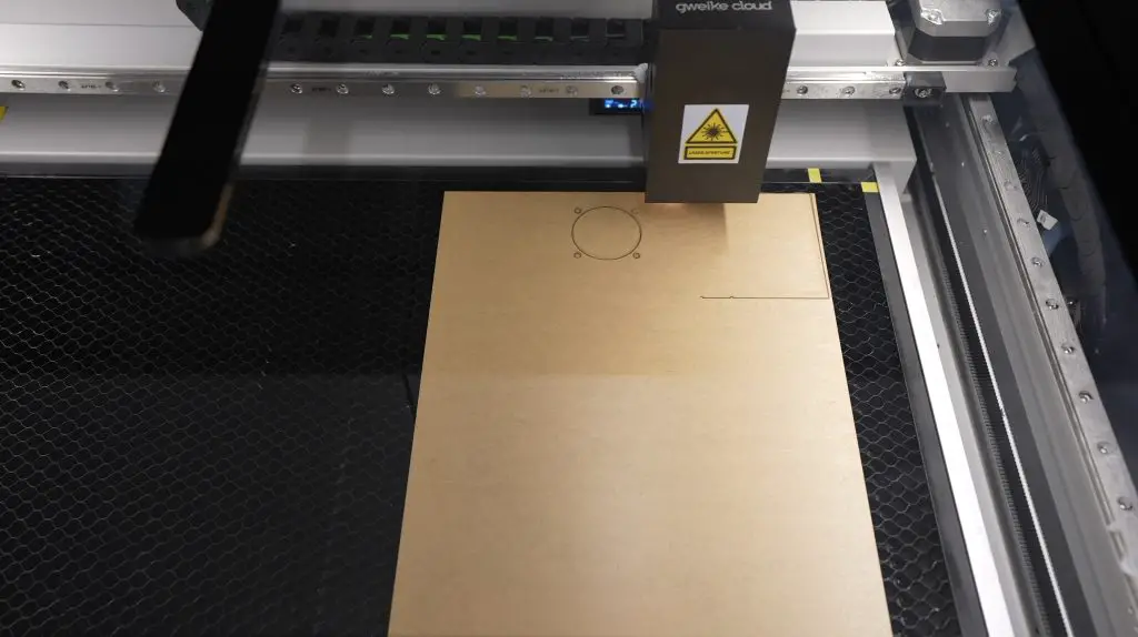 Laser Cutting Side Panel On Gweike Cloud Laser