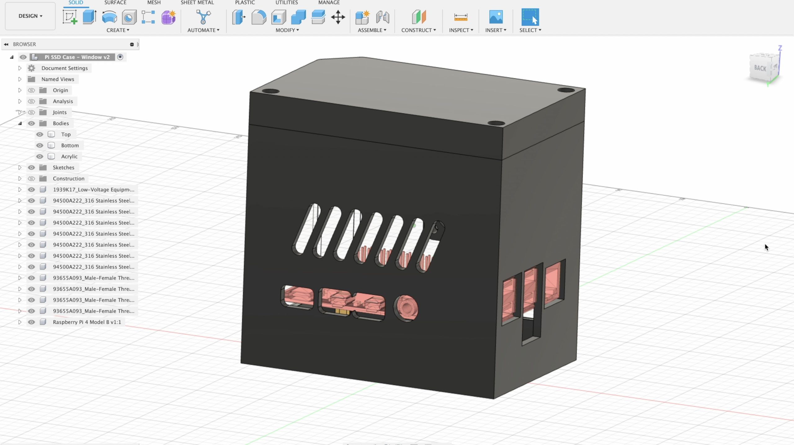 Pi Case Modifications for M.2 SSD Ports and Vents