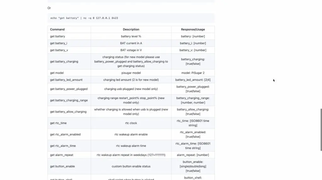 Additional Script Commands For PiSugar UPS