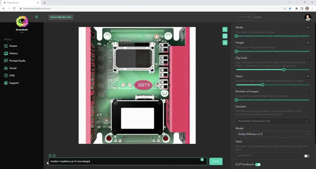 DreamStudio - Raspberry Pi Prompt