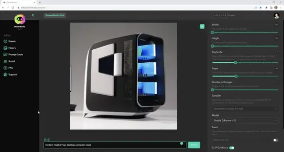 Dreamstudio AI Raspberry Pi Desktop Case Design