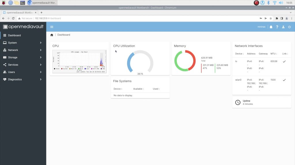 OMV Dashboard