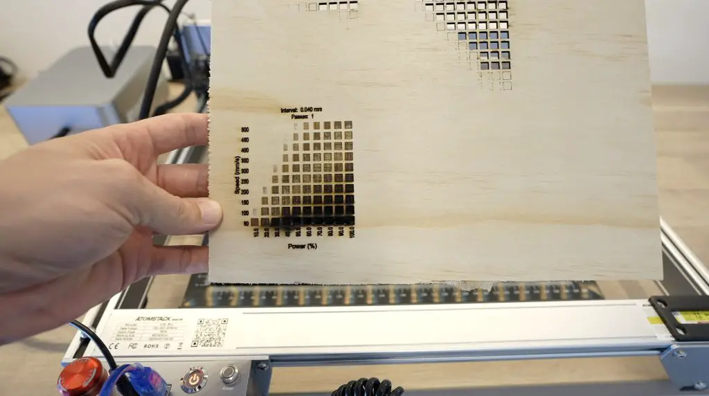 Material Engraving Test on 3mm Plywood
