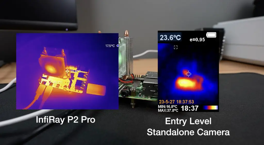 Thermal Image Comparison P2 Pro and Basic Camera