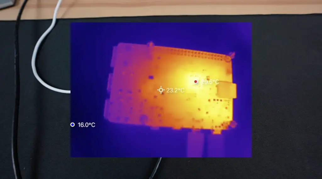 Underside Of A Pi Under Thermal Camera