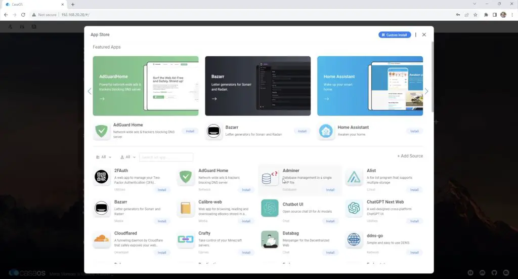 CasaOS App Store