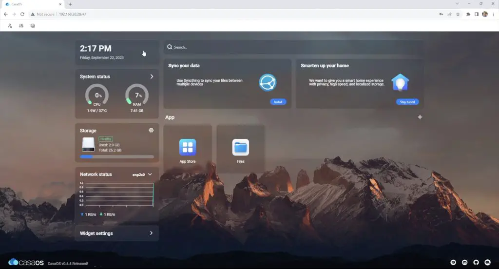 CasaOS Dashboard