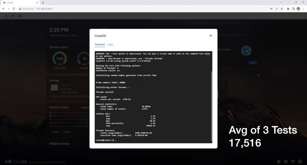 Sysbench CPU Benchmark