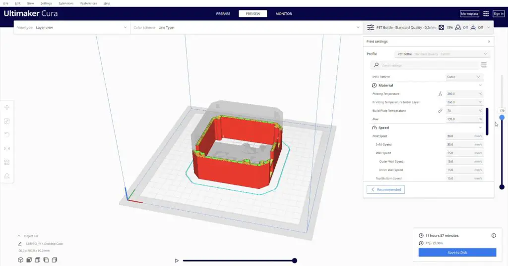 3D Print Settings Cura