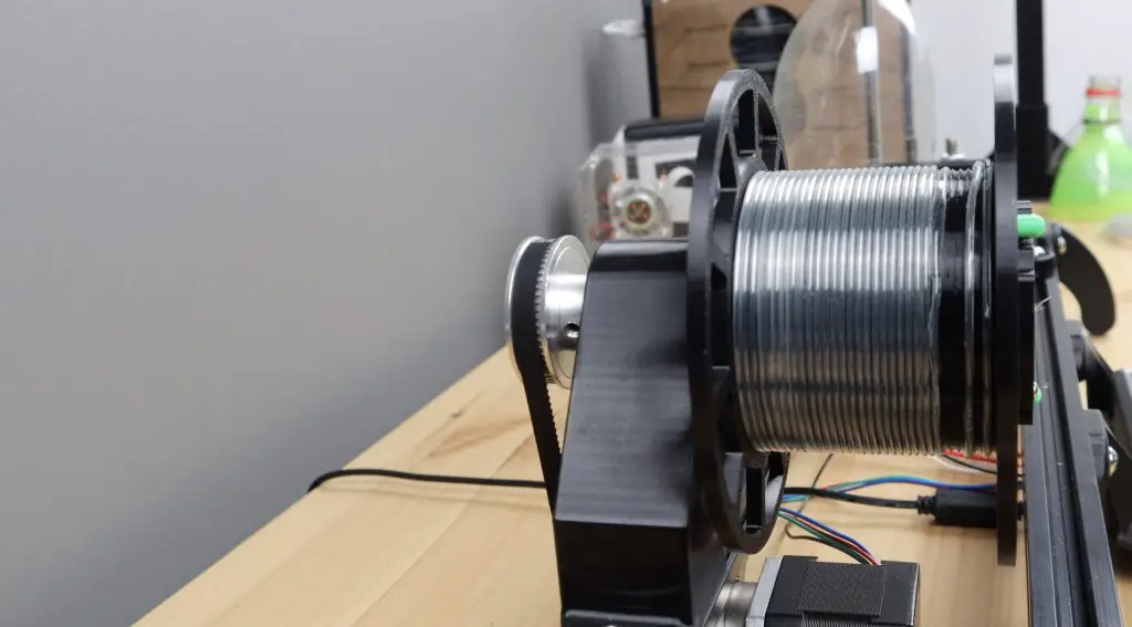 Filament Being Coiled Onto Reel