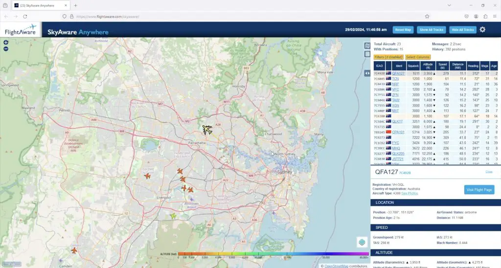 Flights Around Sydney