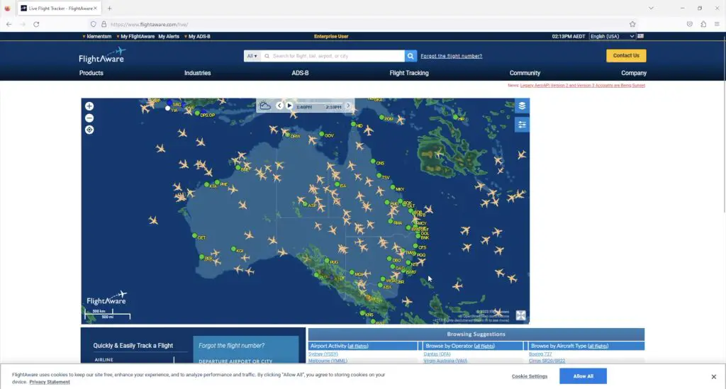 Flights Overhead Australia