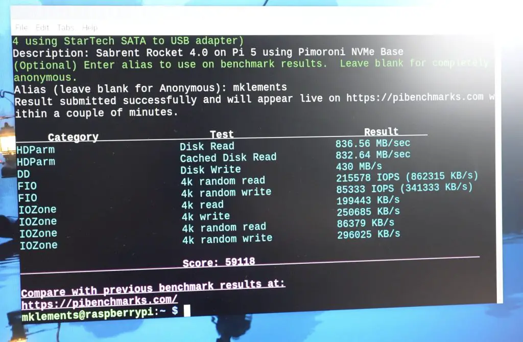 Pimoroni NVMe Base Test Results