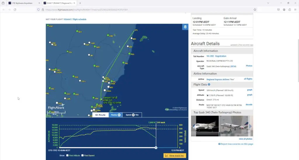 REX Regional Domestic Flight