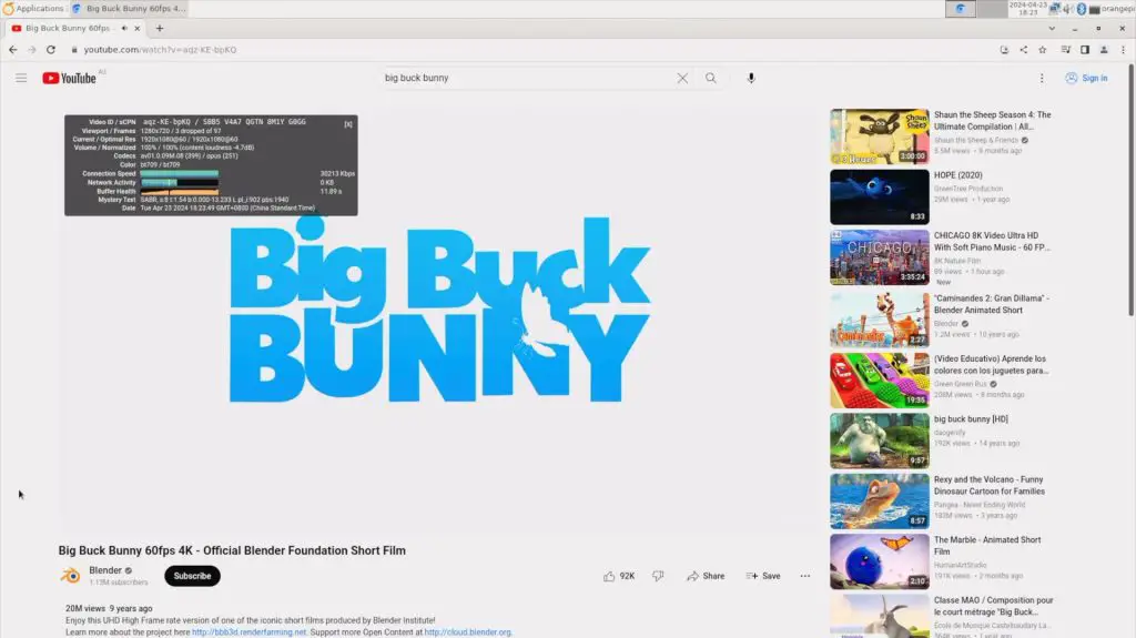 Opening Up Big Buck Bunny 1080P