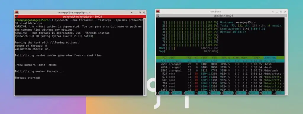 Sysbench CPU Benchmark Running