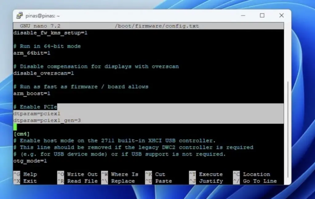 Enabling PCIe Port On Pi 5