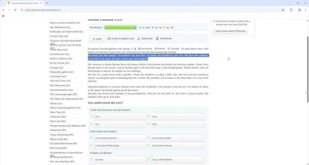 In Browser Translation