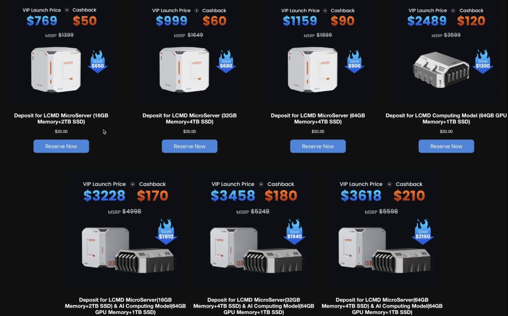 LCMD Microserver and AI Pod Pricing
