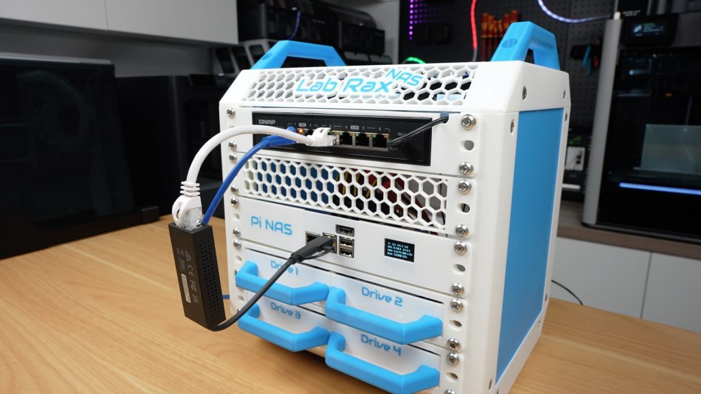 Pi NAS Rack Running 2.5G Networking