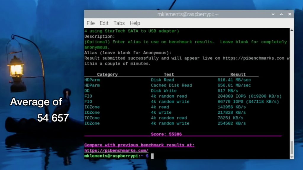 Running James Chambers Pi Benchmarks Script