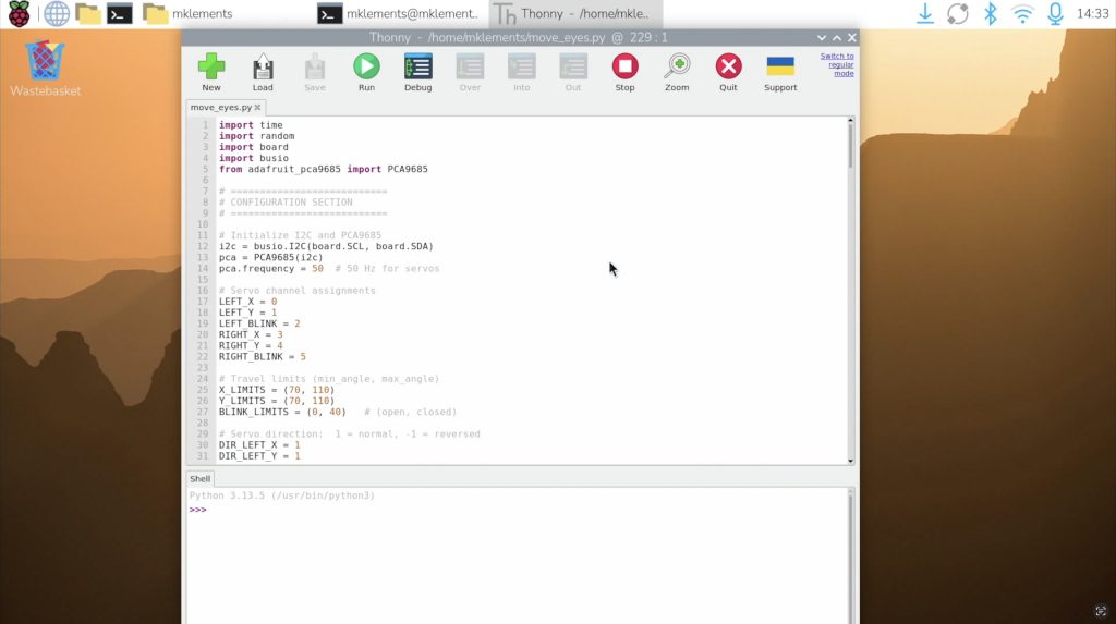 Animatronic Eyes Basic Eye Movement Script