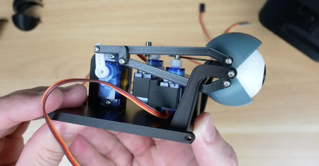 Eyelid Assembly Connected To Servo