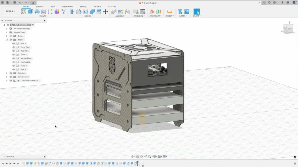 Carbon Fibre NAS Design Completed In Fusion360