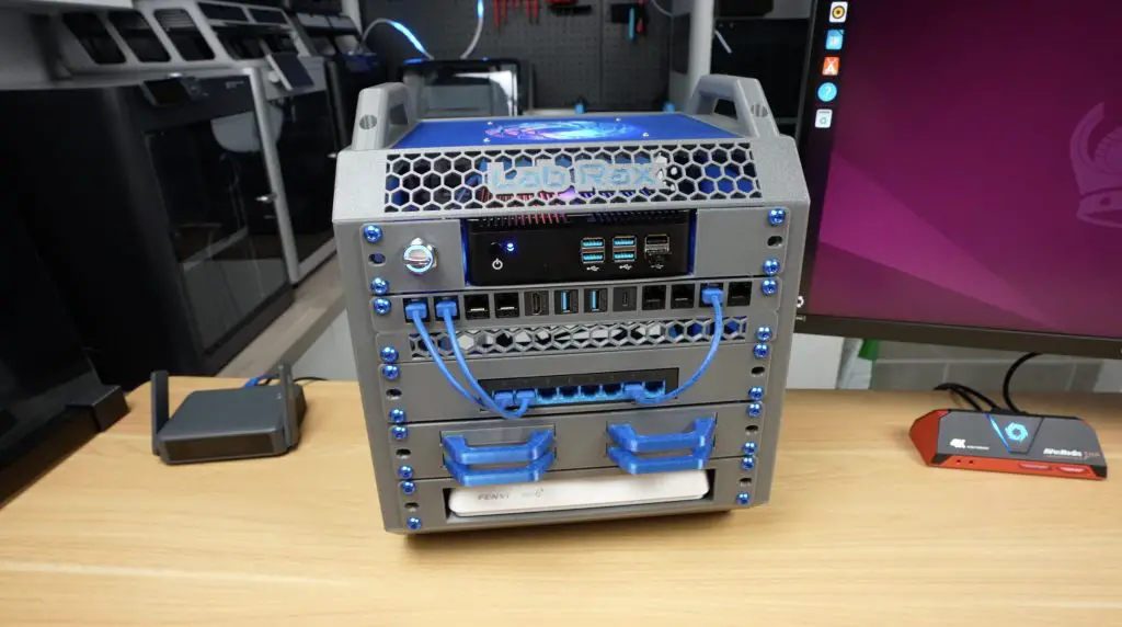 Homelab with Wifi Router Booted Up